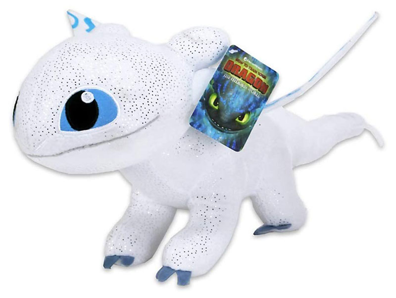 12" HOW TO TRAIN YOUR DRAGON THE HIDDEN WORLD LIGHT FURY PLUSH SOFT TOY GLOW 