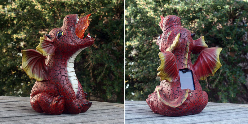 Dylan The Dragon Statue - Light Up Solar Garden Ornament