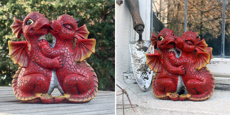 Drake and Daisy Dragons Garden Statue Ornament
