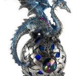 Light Up LED Orb Dragon Figurine in Blue