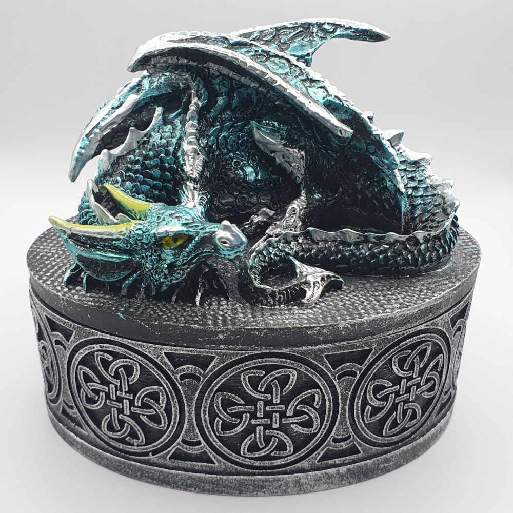 Blue Sleeping Dragon DND Dice Box