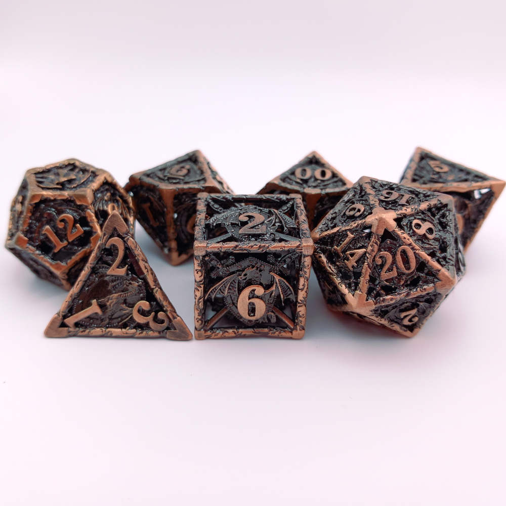 Copper Draconic Guardian Dice Set