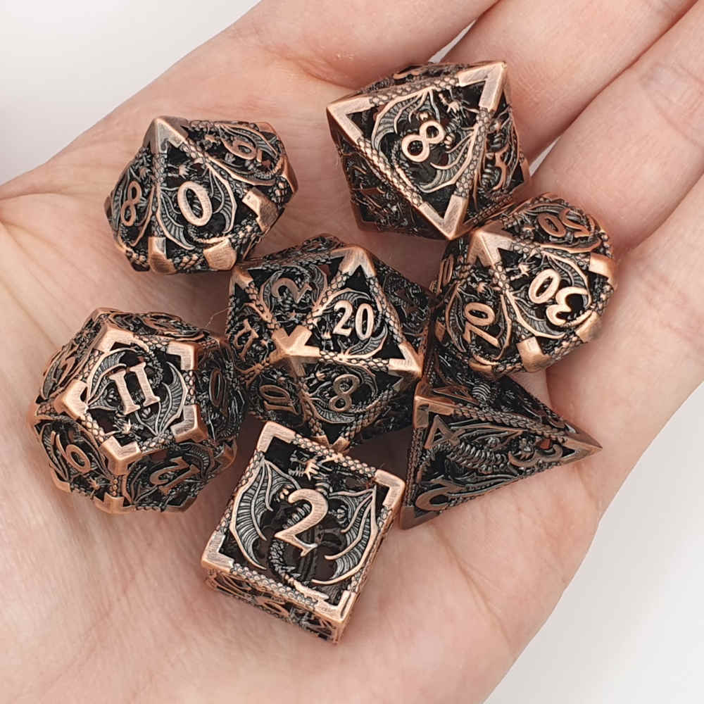 Hollow Copper Dragon Dice Set