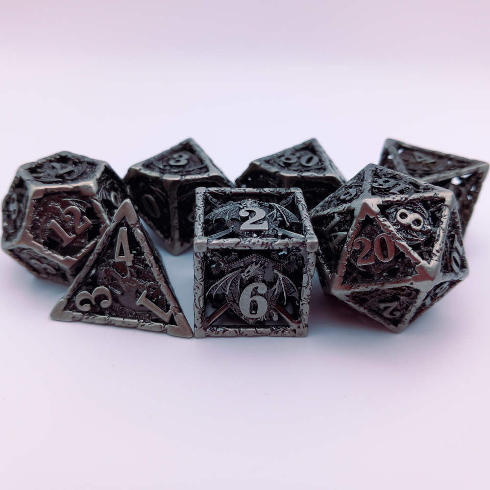 Silver Draconic Guardian Dice Set