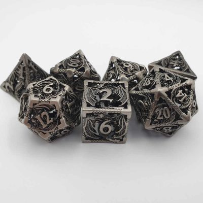 Hollow Silver Dragon Dice Set