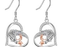 Sterling Silver Girl and Dragon Earrings