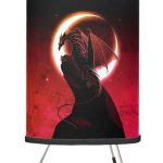 Vintage Red Dragon Tripod Lamp
